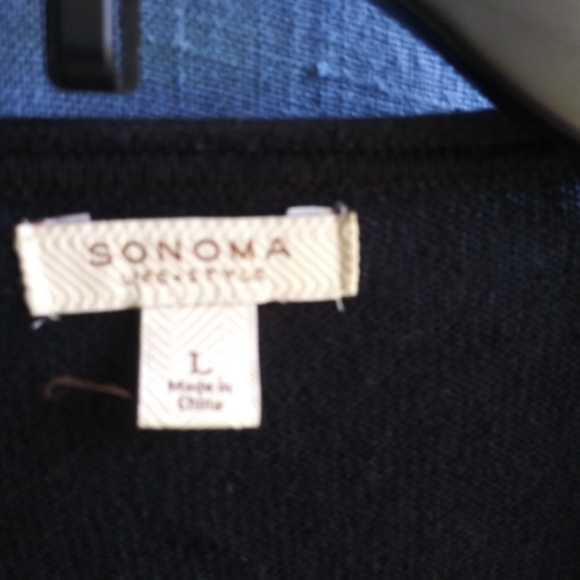 Sonoma Women's Size Large Black Open Front Cardigan - Picture 4 of 6